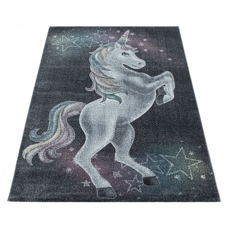 Dywan dziecięcy JEDNOROŻEC UNICORN Szary FANY